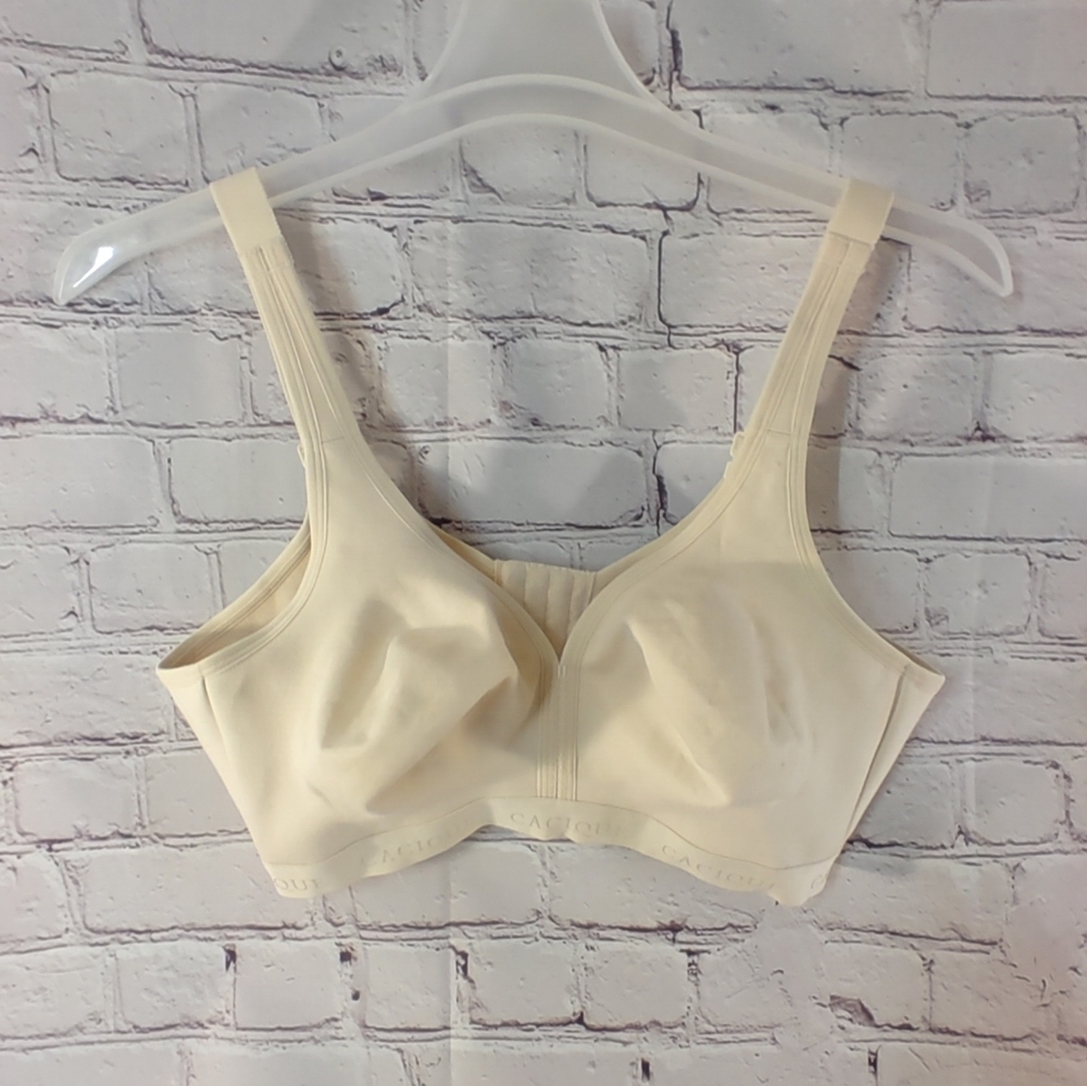 Cacique Unlined Full Coverage Cream Wire Free Bra 42D